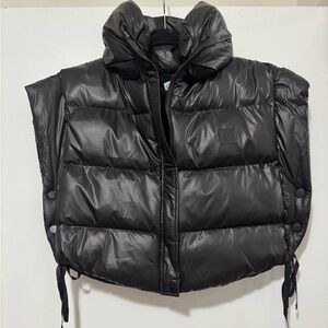 Free People Black Puffer Quilted Vest